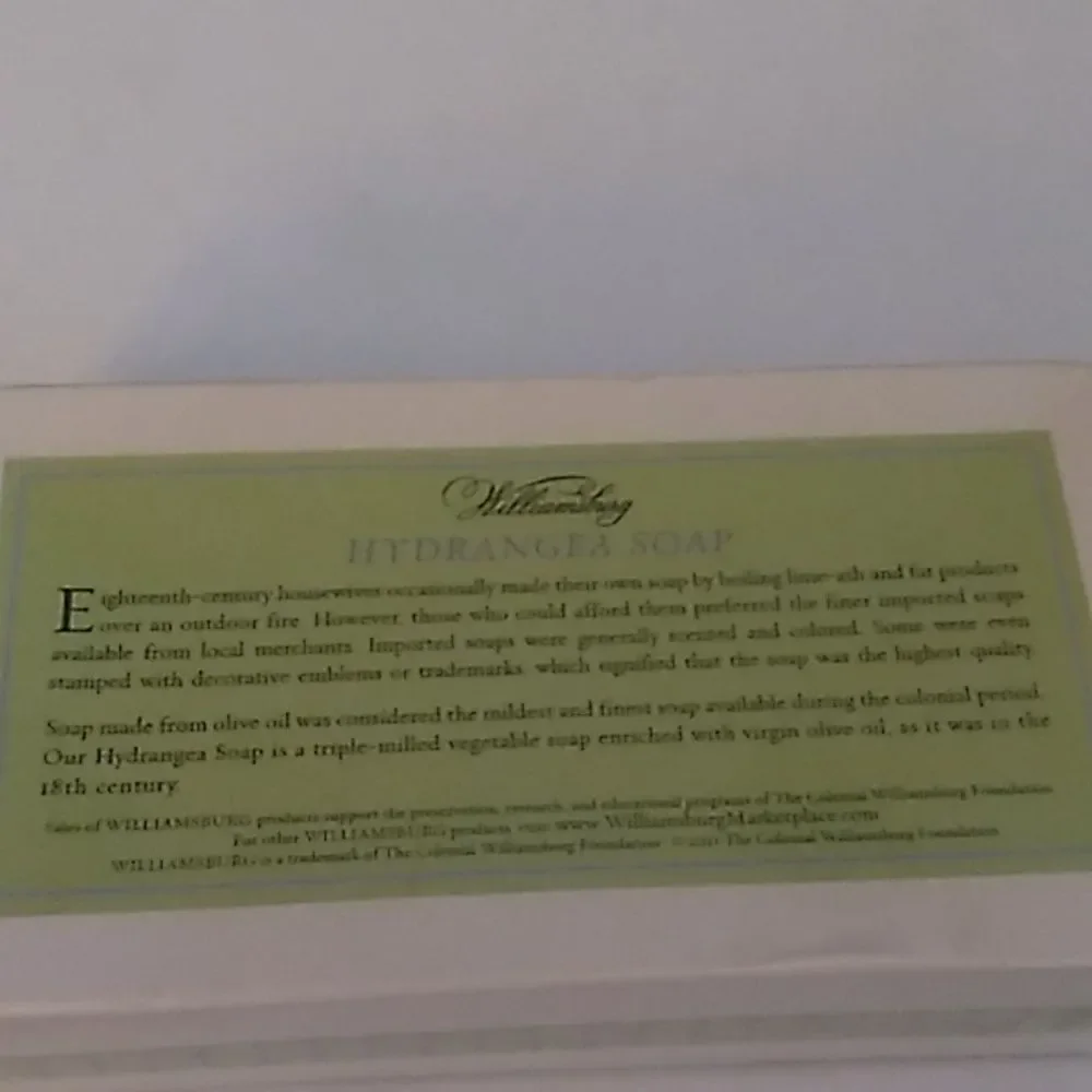 Williamsburg Hydrangea Bar Soap.